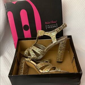 Michael Antonio Gold Glitter Women's Heels. NIB Size 10